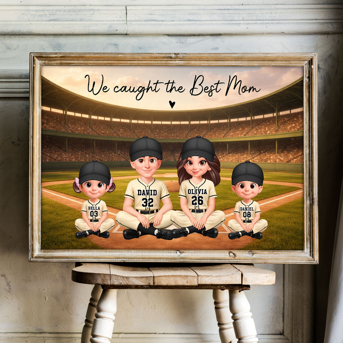 Baseball We Caught The Best Mom - Personalized Poster - Mother's Day Gift For Baseball Mom, Wife