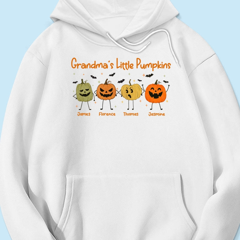 Grandma's Little Pumpkins Doodle Jack-o'-lantern Pumpkins - Personalized Shirt - Perfect Halloween Costume For Grandma, Mom