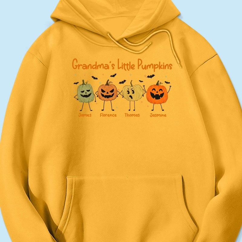 Grandma's Little Pumpkins Doodle Jack-o'-lantern Pumpkins - Personalized Shirt - Perfect Halloween Costume For Grandma, Mom