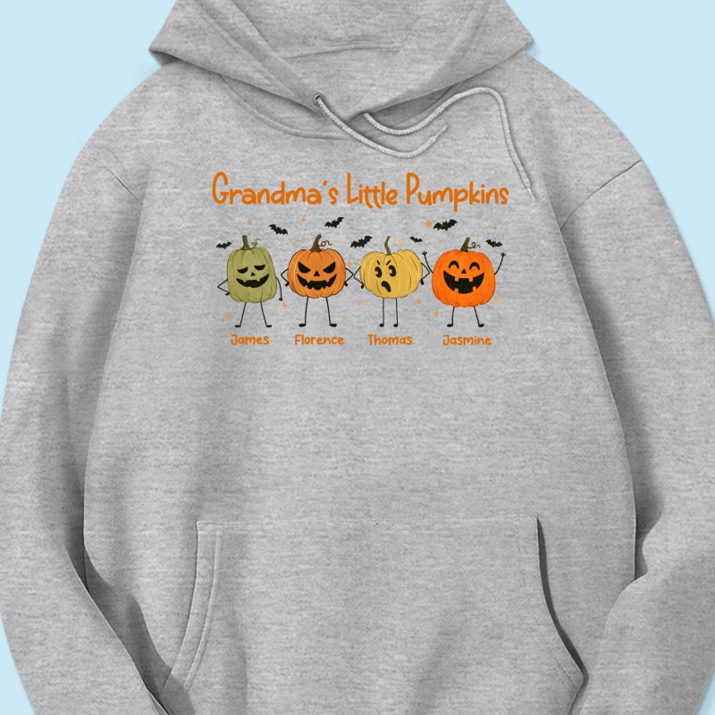 Grandma's Little Pumpkins Doodle Jack-o'-lantern Pumpkins - Personalized Shirt - Perfect Halloween Costume For Grandma, Mom