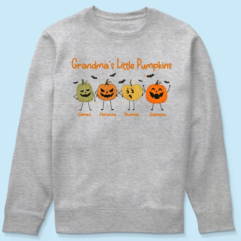 Grandma's Little Pumpkins Doodle Jack-o'-lantern Pumpkins - Personalized Shirt - Perfect Halloween Costume For Grandma, Mom