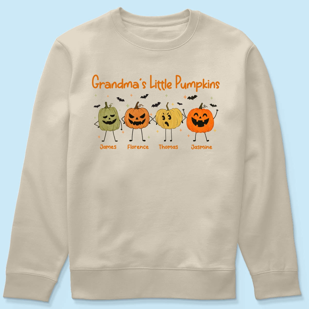 Grandma's Little Pumpkins Doodle Jack-o'-lantern Pumpkins - Personalized Shirt - Perfect Halloween Costume For Grandma, Mom