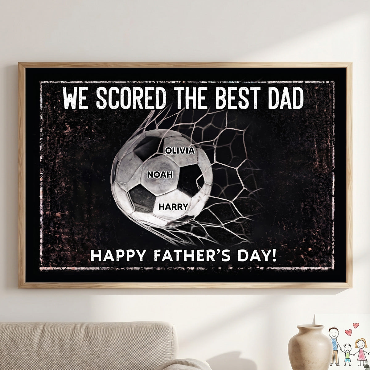 We Scored The Best Dad - Personalized Poster - Father's Day Gift For Soccer Dad, UK Football Dad