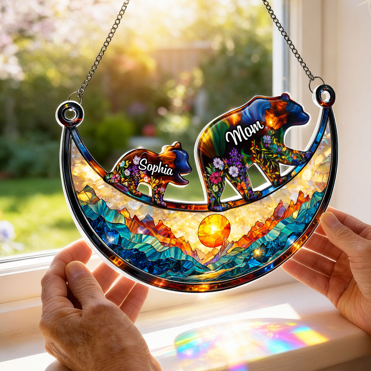 Custom Mama Bear - Personalized Suncatcher - Heartfelt Mother's Day Gift for Mom