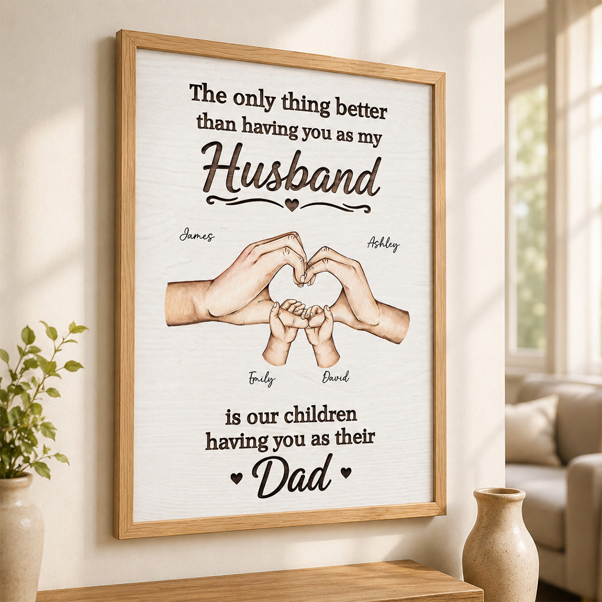 Our Children Having You As Their Dad Family Hands - Personalized Poster - Father's Day Gift For Husband