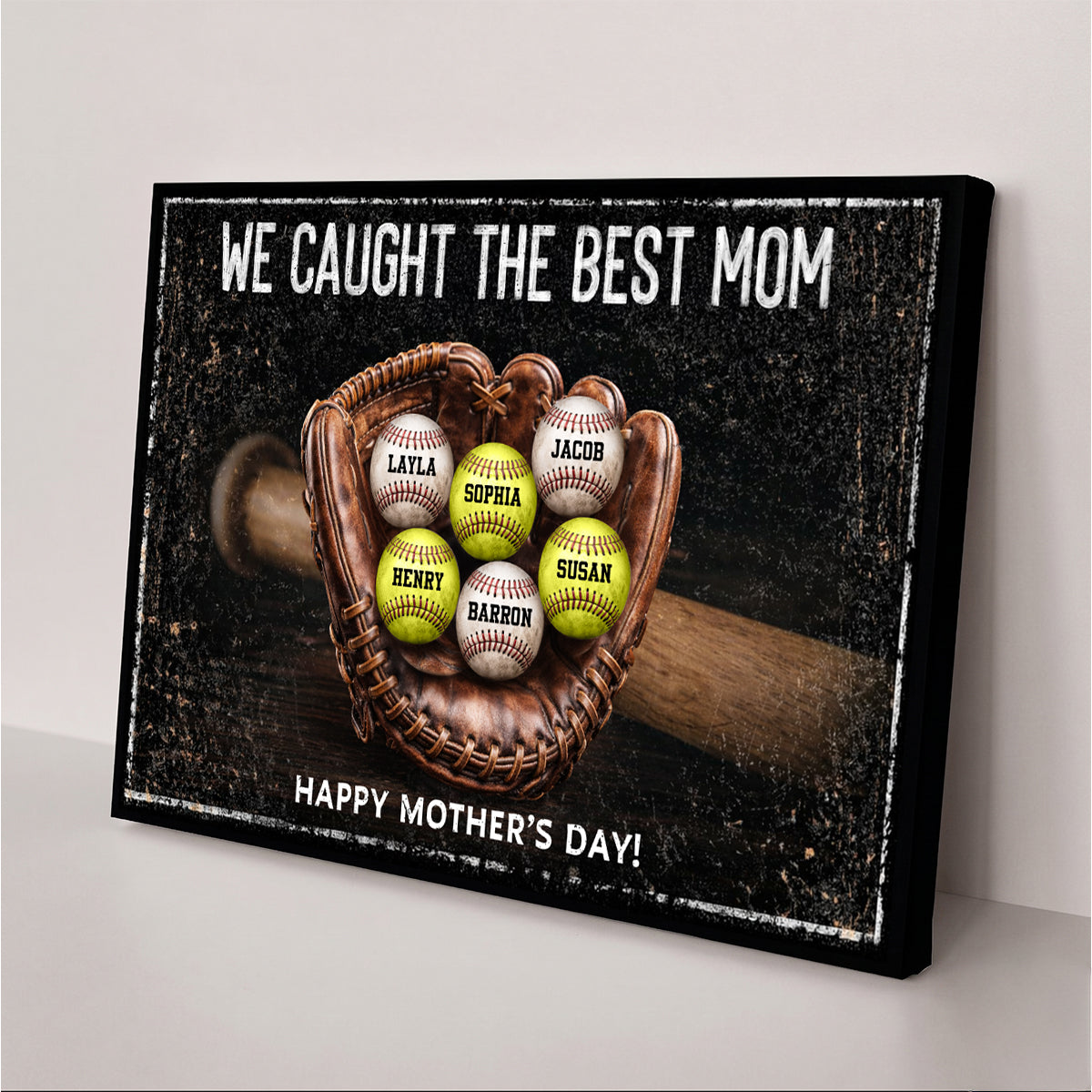 We Caught The Best Mom Dad Grandparents - Personalized Canvas - Heartfelt Gift for Her, for Him