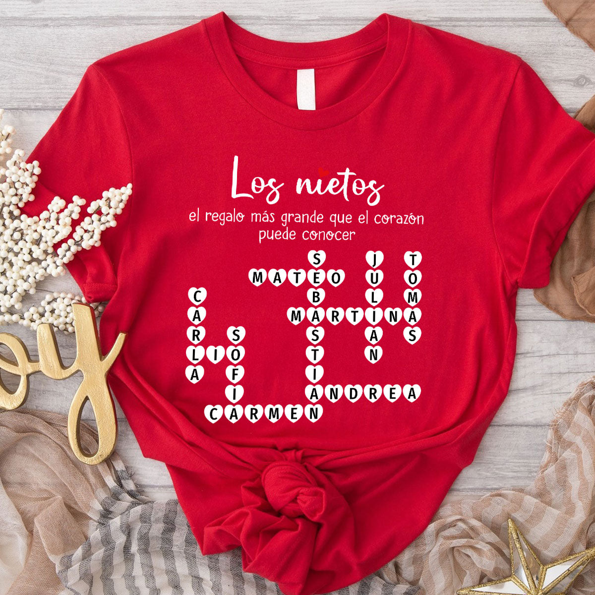The Greatest Gift You Ever Know Crossword Puzzle Art - Personalized Shirt - Spanish Ver