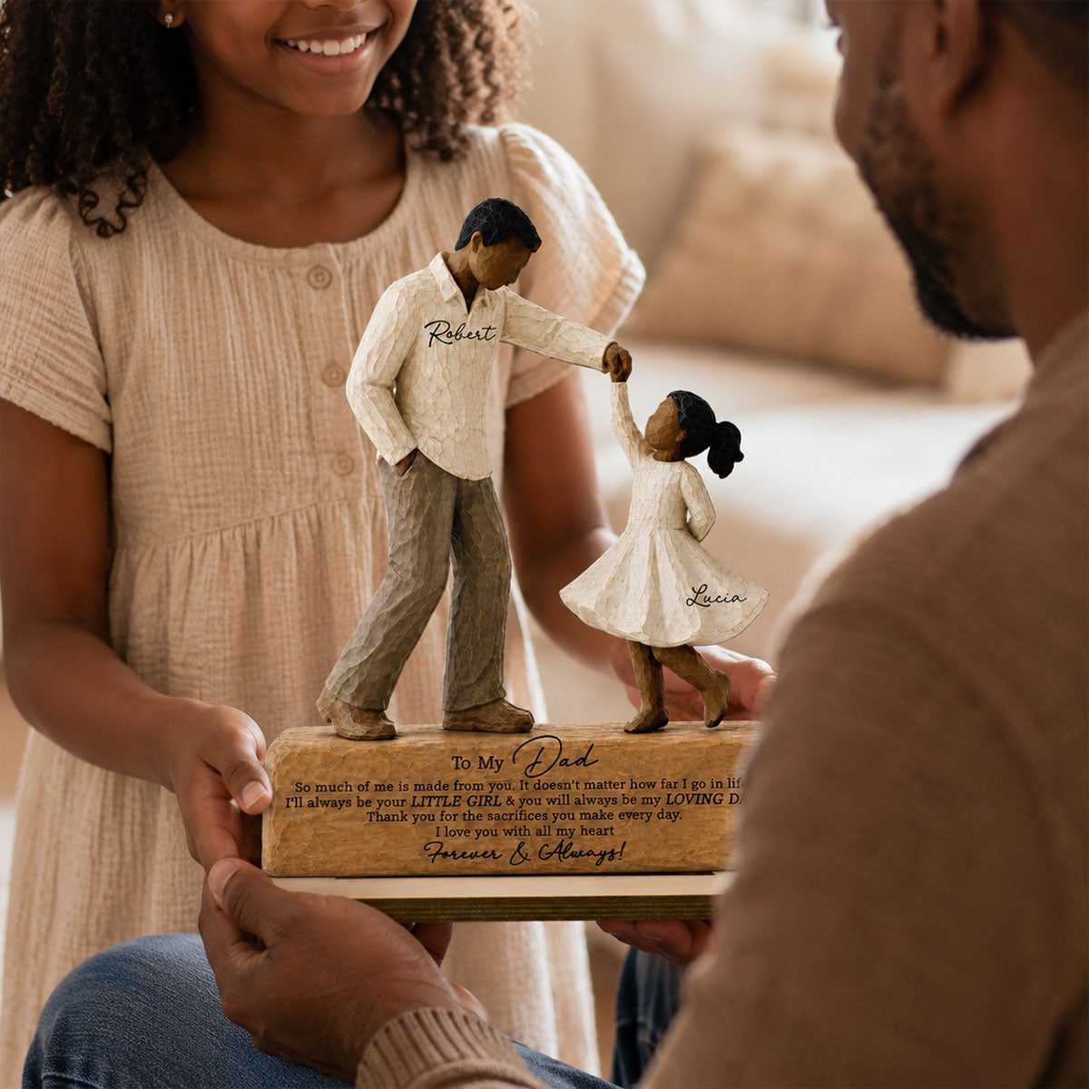 I Will Always Be Your Little Girl Father & Daughter Dancing 2D Flat Printed - Personalized 2-Layered Wooden Plaque - Sentimental  Gift For Dad From Daughter