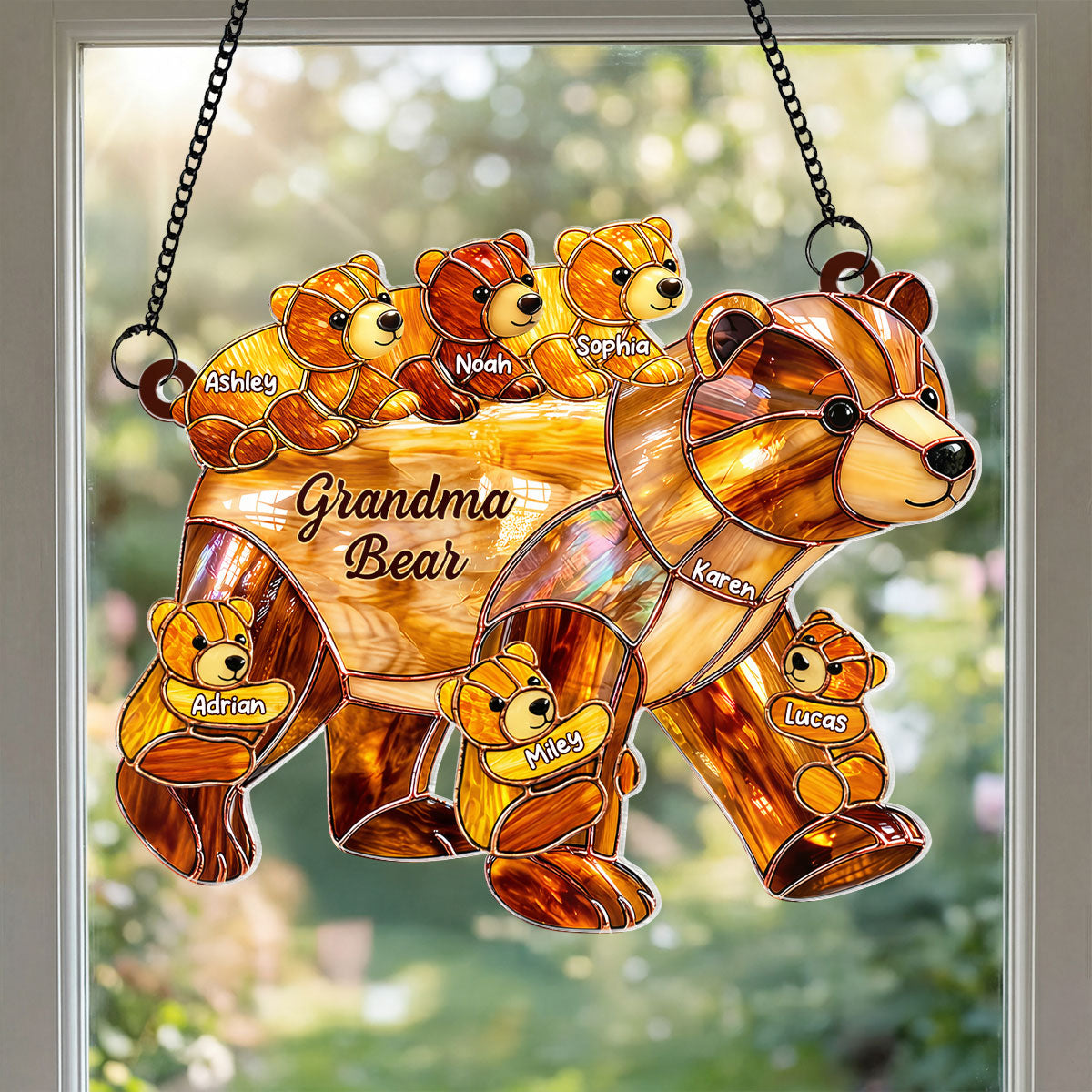Mama Bear - Personalized Suncatcher - Sentimental Mother's Day Gift for Mom, Wife