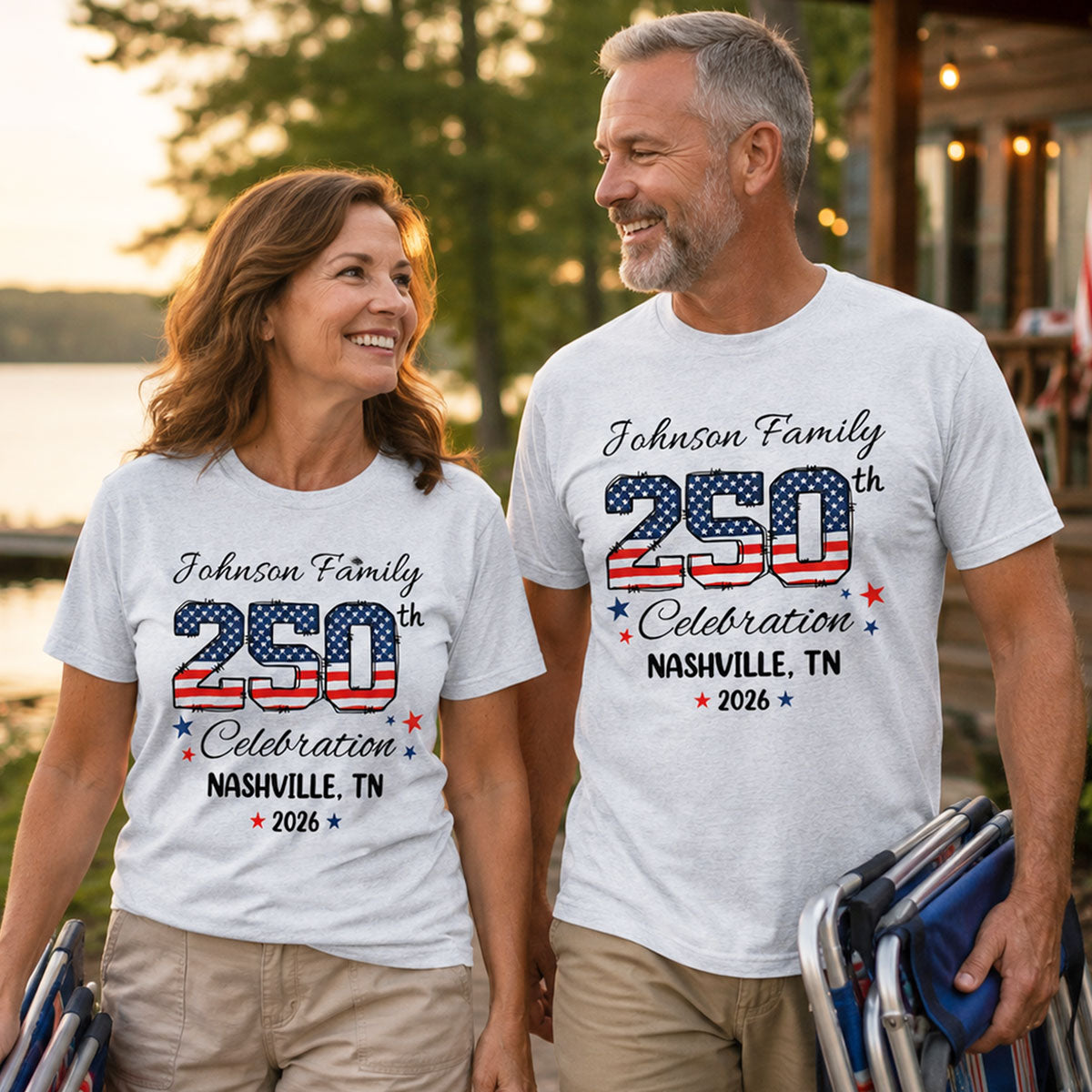 America 250th Anniversary 250 Years Of Freedom 1776 - 2026 - Personalized Shirt - Family Matching Shirt, Patriotic Crew Shirt