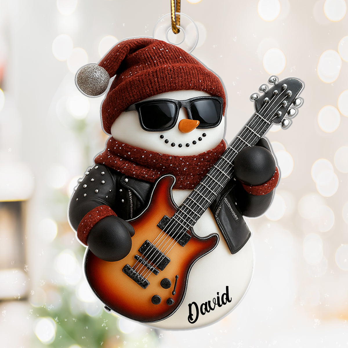 Life Sounds Better With Guitars – Personalized Acrylic Ornament – Meaningful Gift for Guitarists