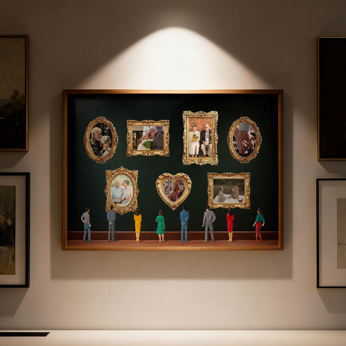 Custom Couple Photos Eternal Love As Art Gallery In Museum Exhibition - Personalized Poster - Gift For Couple