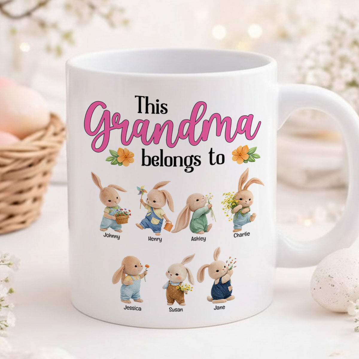 This Grandma Belongs To - Personalized Mug - Easter Gift For Grandma