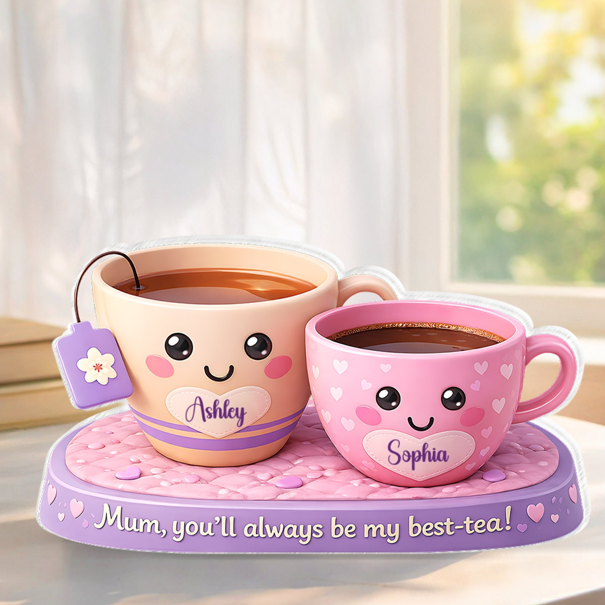 Mum You'll Always Be My Best-tea - Personalised Acrylic Block Plaque - UK Mother's Day Gift For Mum