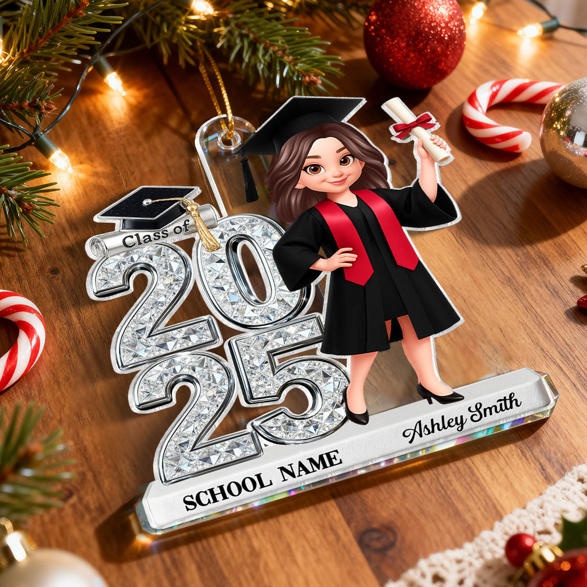 3D Shiny Effect Class Of 2025 2026 Senior - Personalized Acrylic Ornament - Gift For Graduates, Daughter, Son