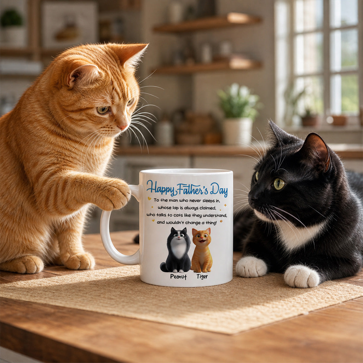 Happy Father's Day To Cat Dad - Personalized Mug