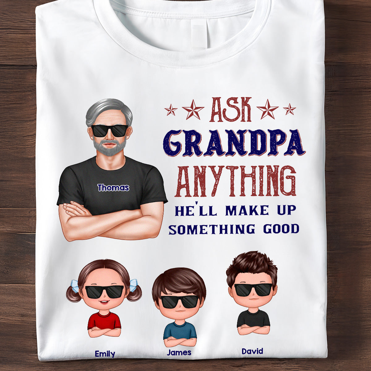 Ask Grandpa Anything - Personalized Shirt - Funny Father's Day Shirt For Husband, Dad, Grandpa