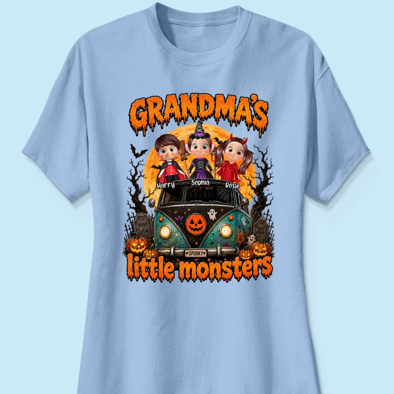 Grandma's Little Monsters - Personalized Shirt - Halloween Shirt for Grandma