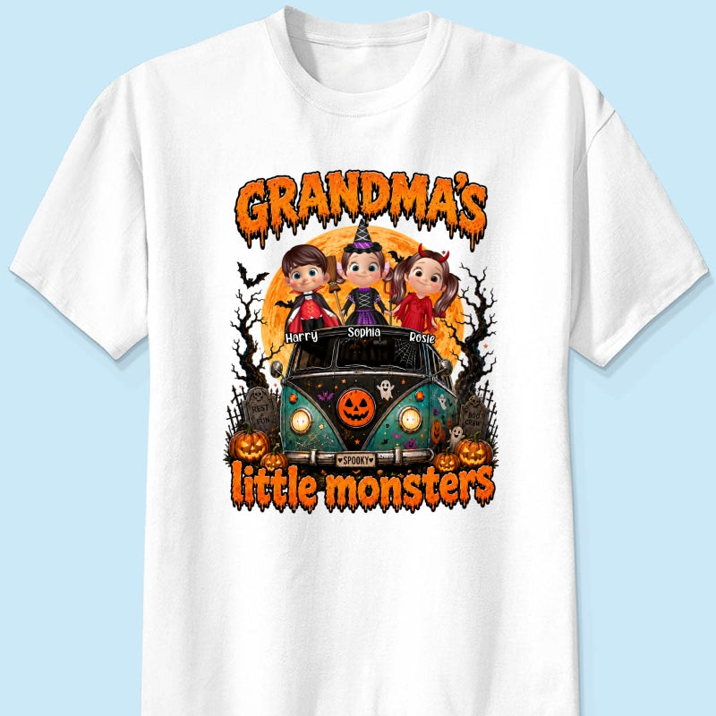 Grandma's Little Monsters - Personalized Shirt - Halloween Shirt for Grandma