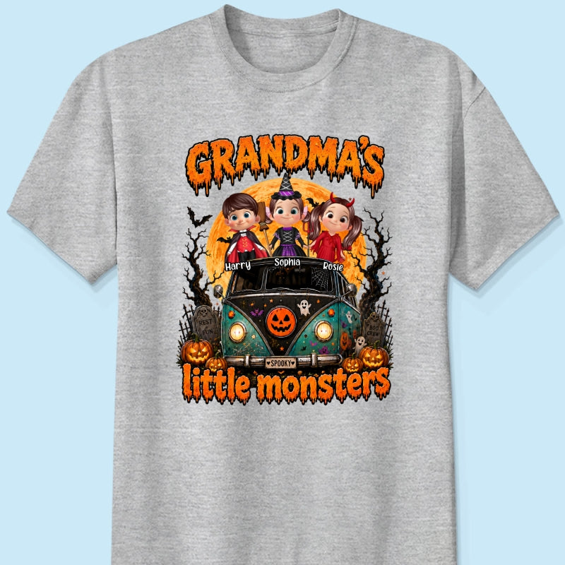 Grandma's Little Monsters - Personalized Shirt - Halloween Shirt for Grandma