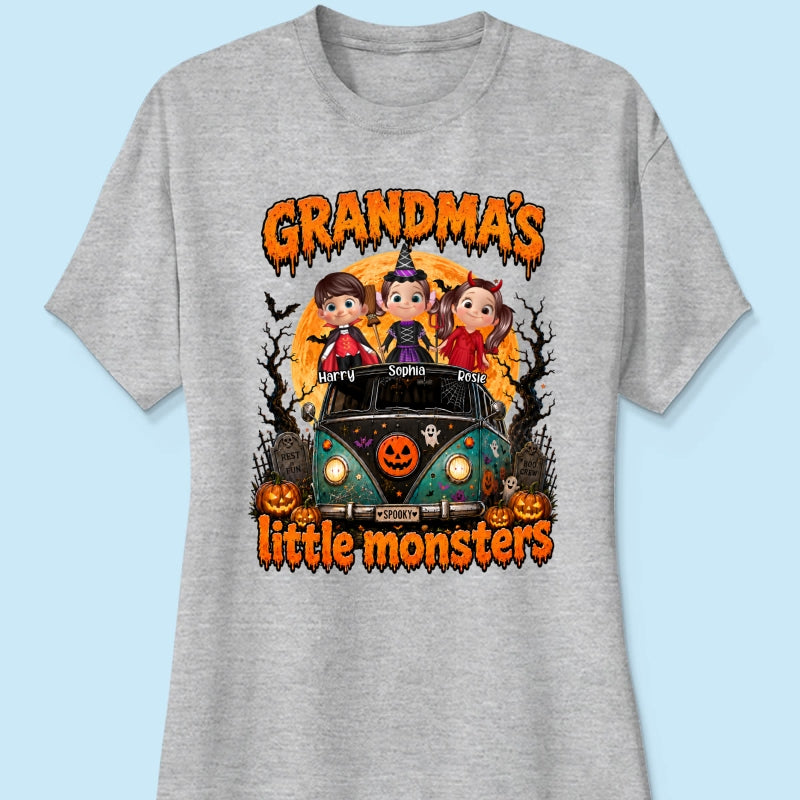 Grandma's Little Monsters - Personalized Shirt - Halloween Shirt for Grandma