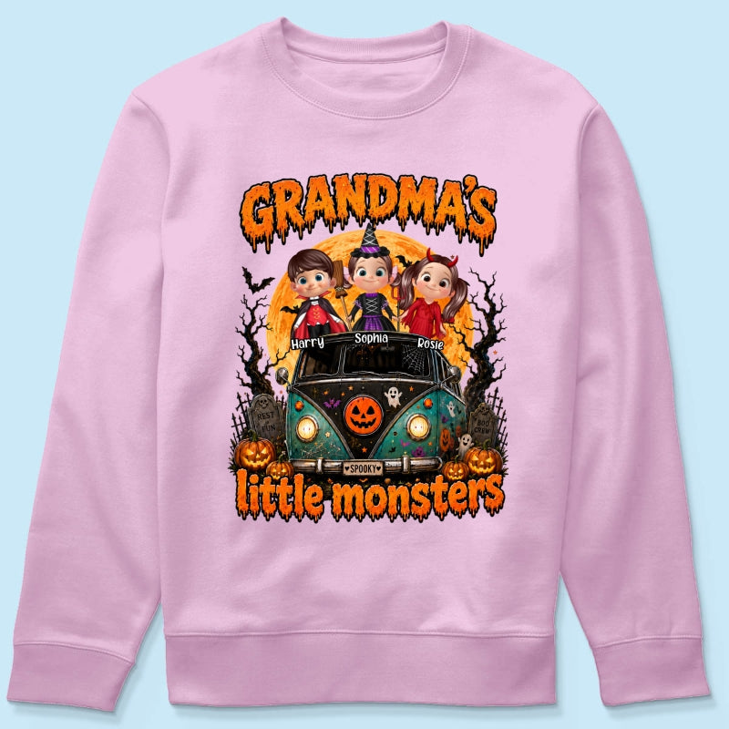 Grandma's Little Monsters - Personalized Shirt - Halloween Shirt for Grandma