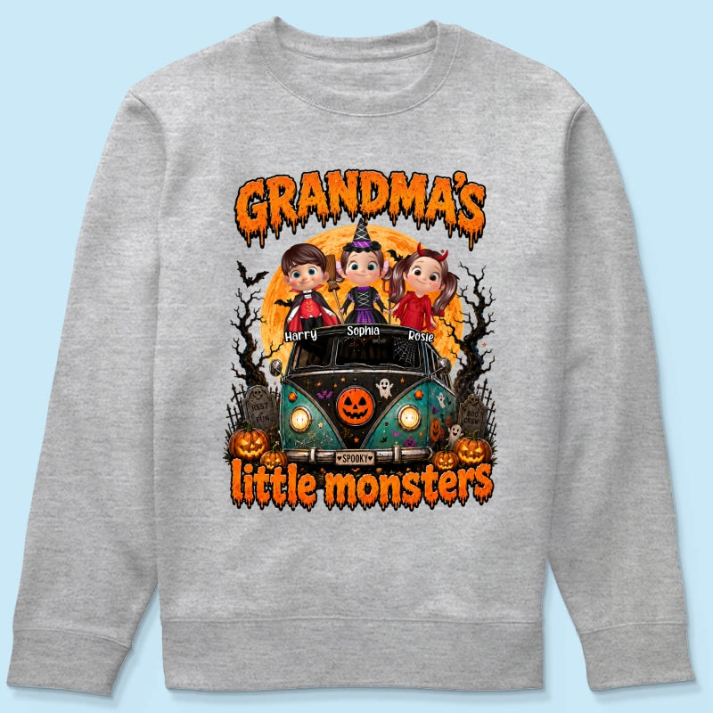 Grandma's Little Monsters - Personalized Shirt - Halloween Shirt for Grandma