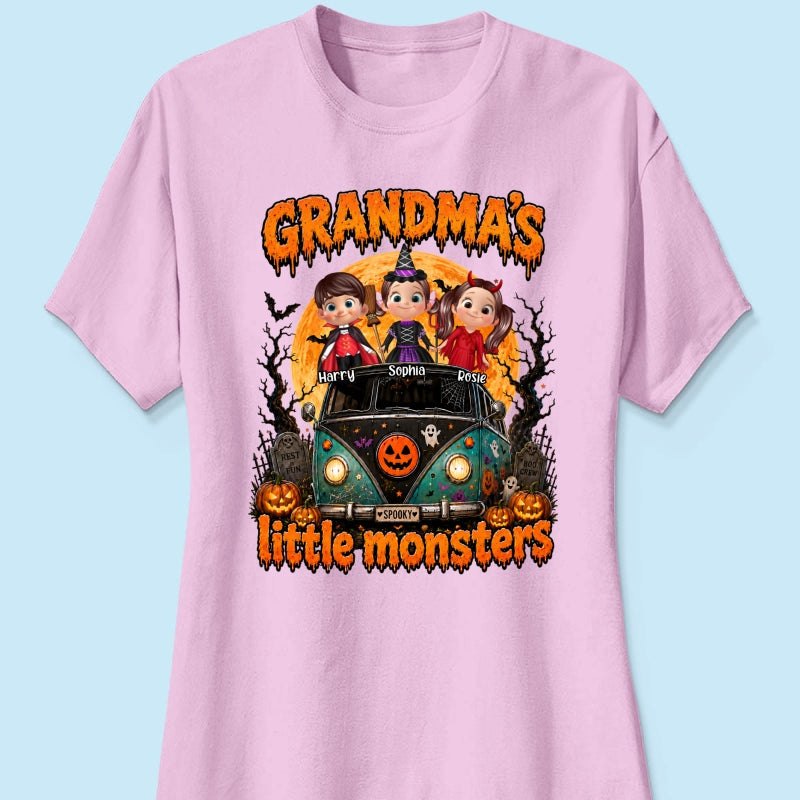 Grandma's Little Monsters - Personalized Shirt - Halloween Shirt for Grandma