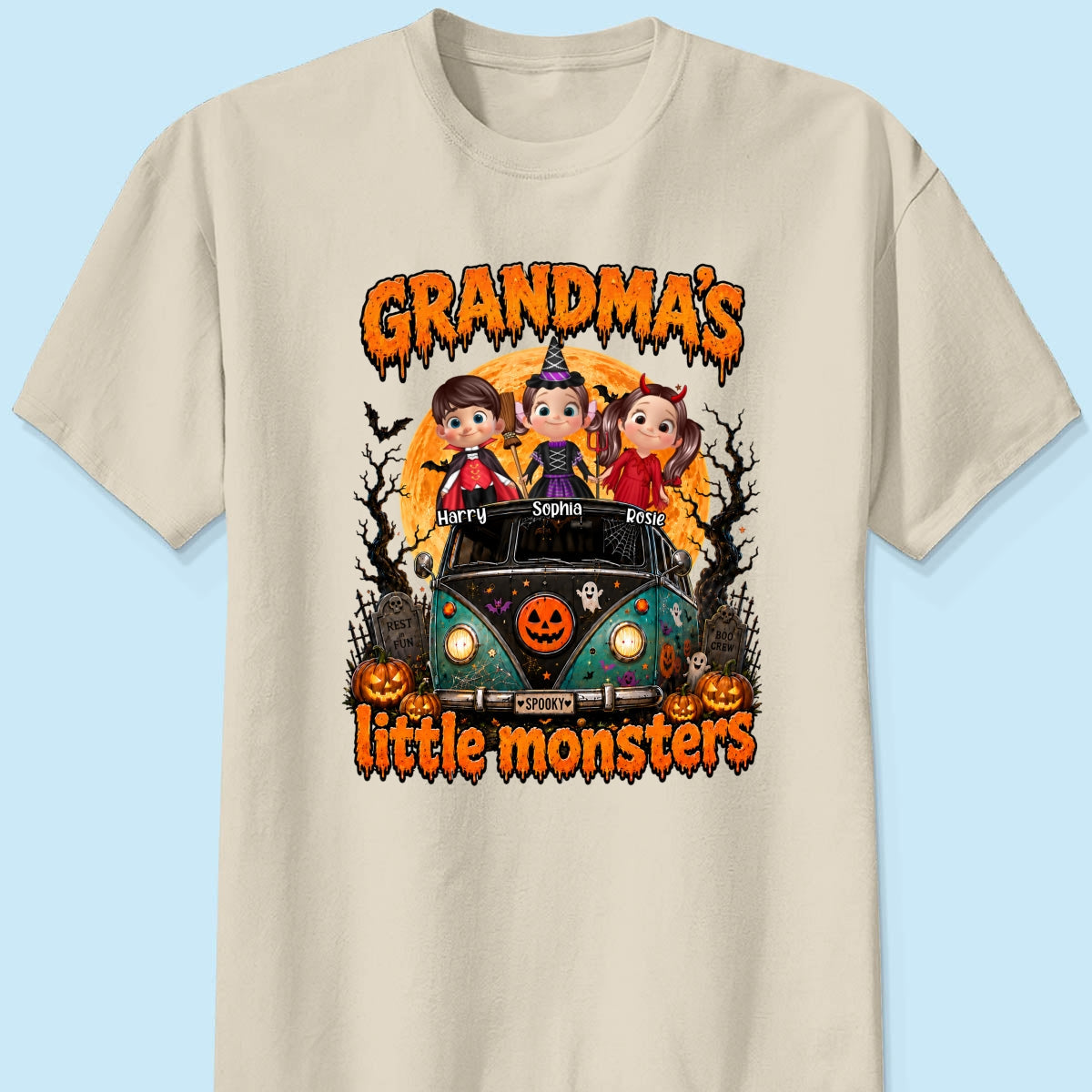 Grandma's Little Monsters - Personalized Shirt - Halloween Shirt for Grandma