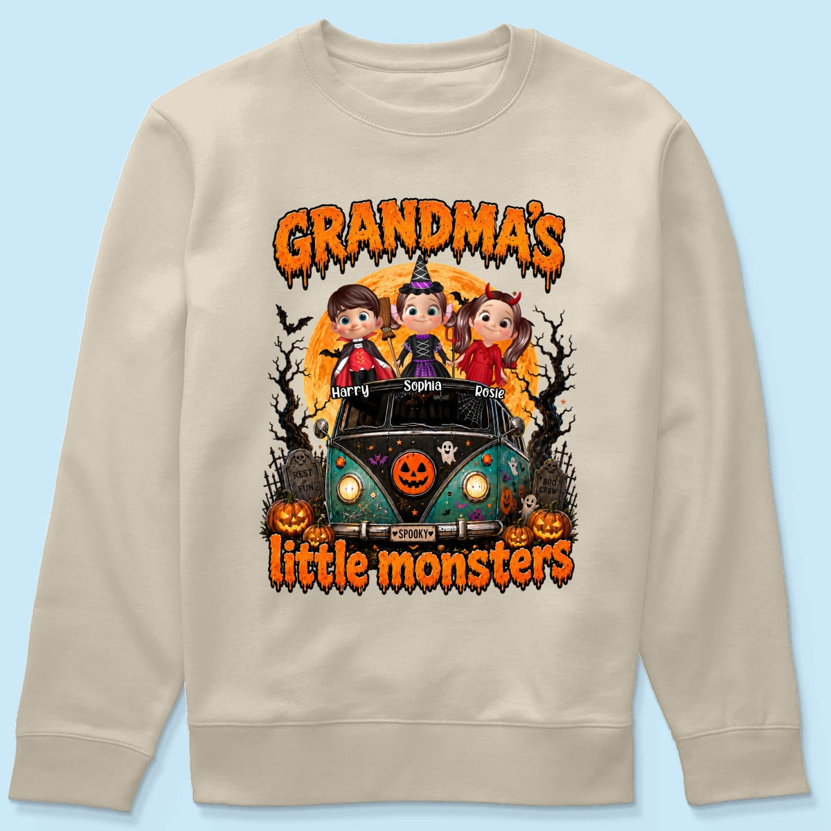 Grandma's Little Monsters - Personalized Shirt - Halloween Shirt for Grandma