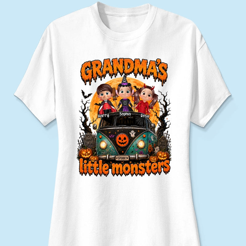 Grandma's Little Monsters - Personalized Shirt - Halloween Shirt for Grandma