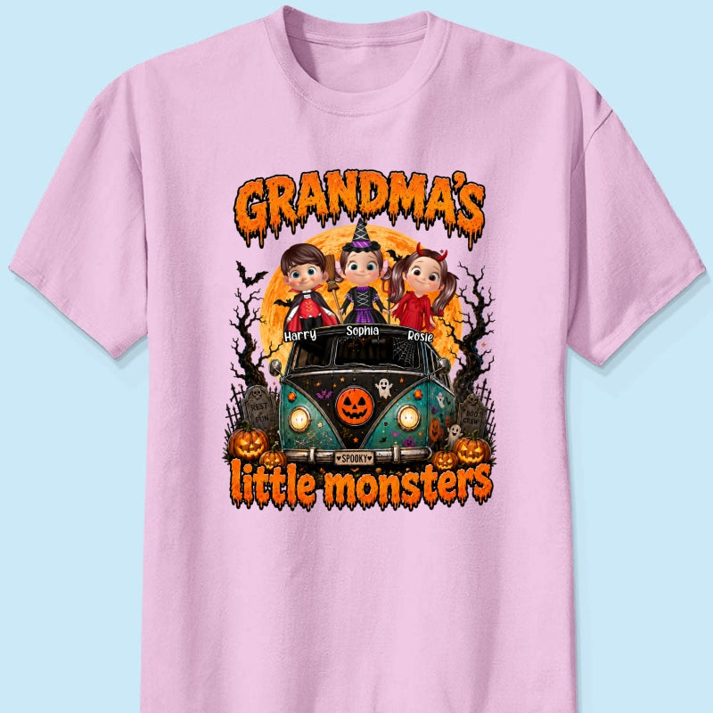 Grandma's Little Monsters - Personalized Shirt - Halloween Shirt for Grandma