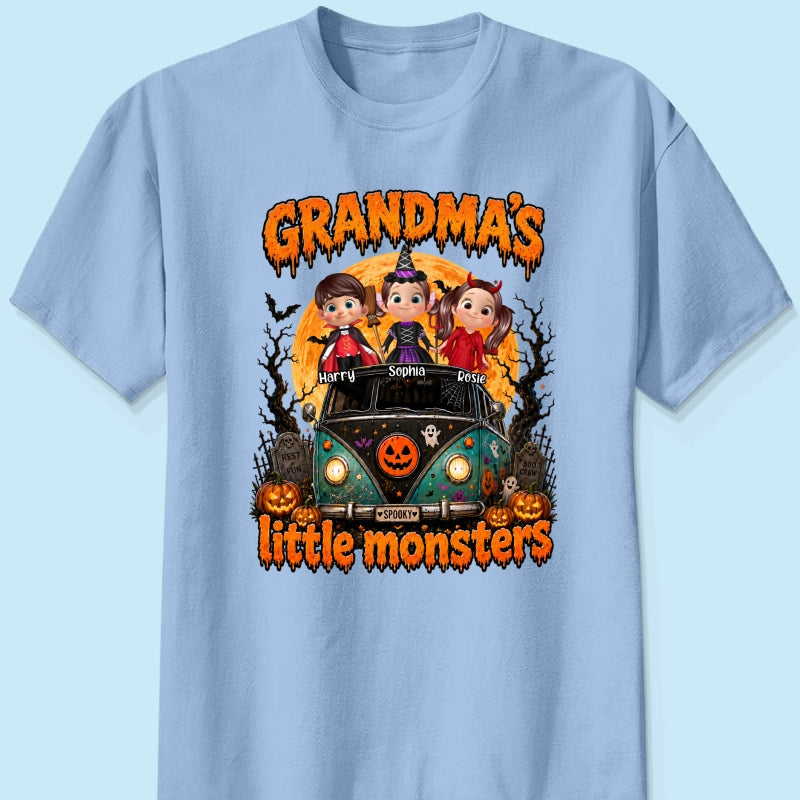 Grandma's Little Monsters - Personalized Shirt - Halloween Shirt for Grandma