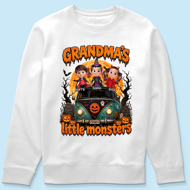 Grandma's Little Monsters - Personalized Shirt - Halloween Shirt for Grandma