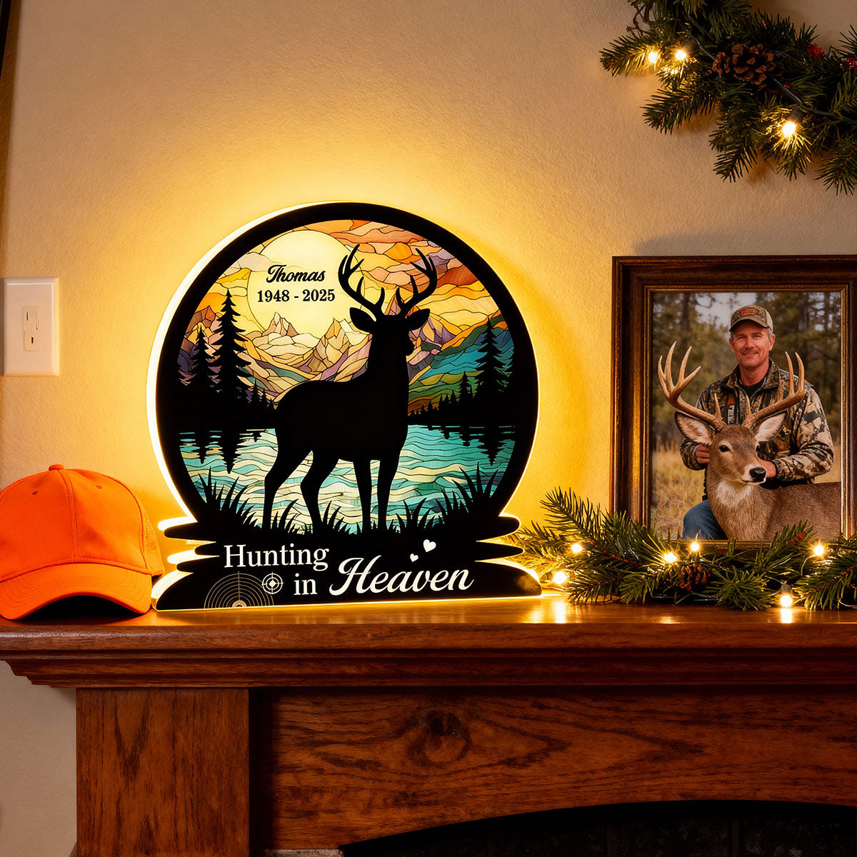 Hunting In Heaven Memorial - Personalized Light Box - Memorial Keepsake For Family