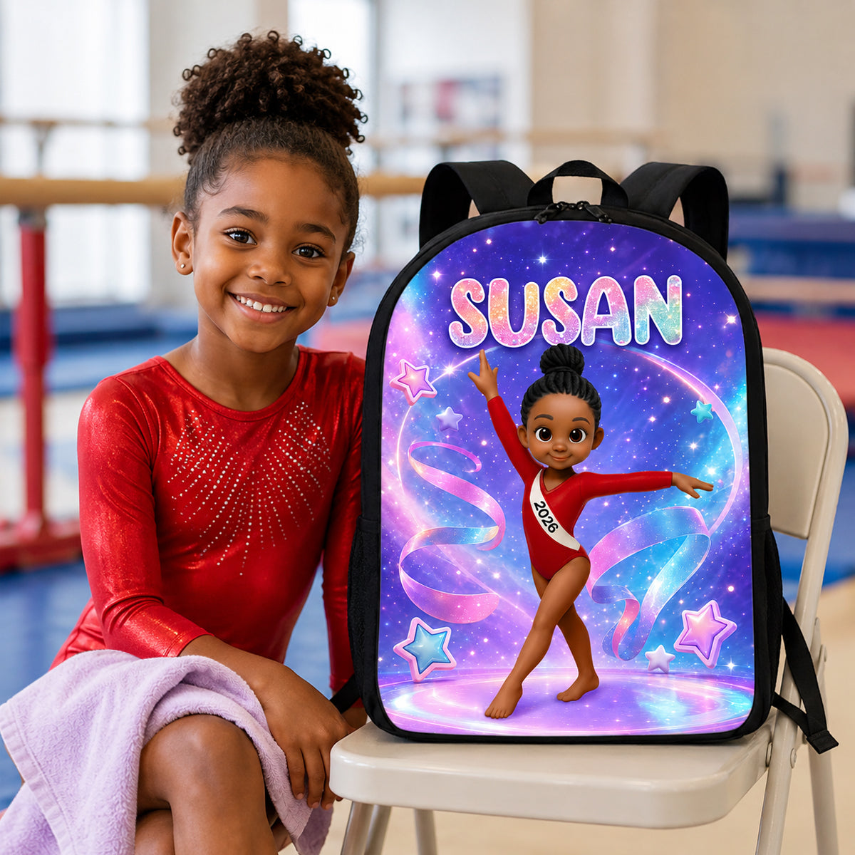 Gymnastic Trendy Design Backpack for Girls - Personalized Backpack - Back to School Gift for Daughter, Granddaughter