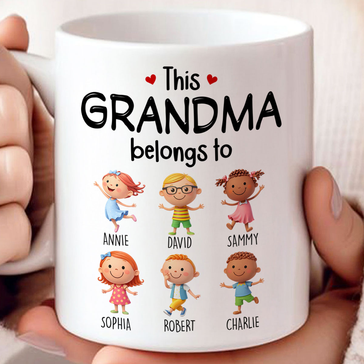 This Grandma Belongs to Cute Grandkids - Personalized Mug - Heartfelt Gift for Grandma