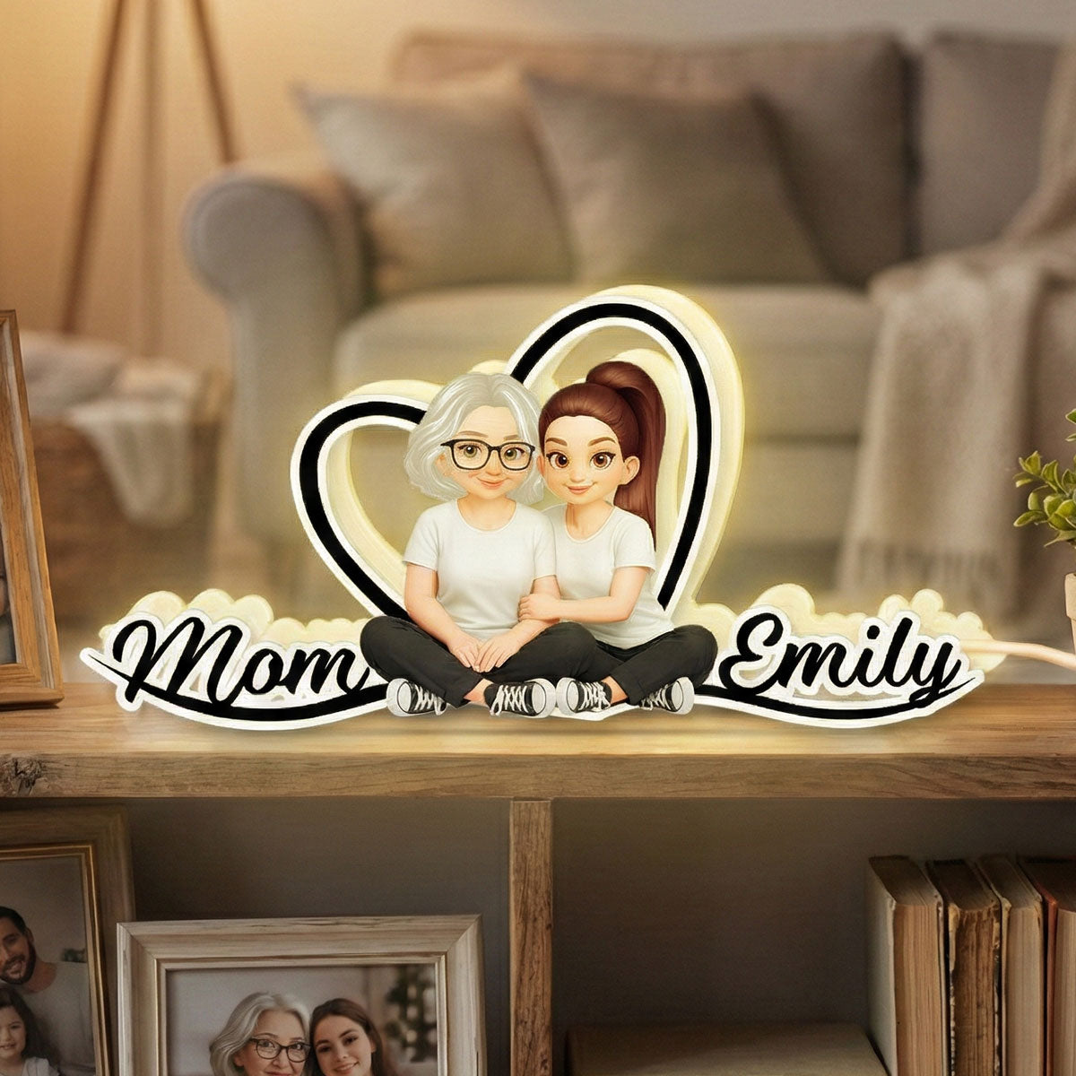 Mom And Daughter Forever Love - Personalized Light Box - Gift For Mom, Daughter