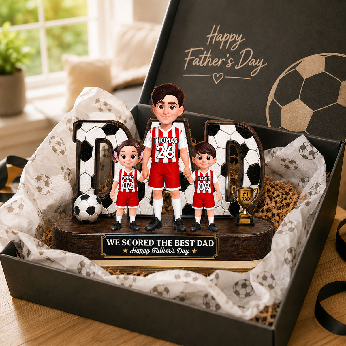 Soccer Dad Legend We Scored The Best Dad - Personalized 2-Layered Wooden Plaque -  Gift For Dad, Husband, Soccer Lovers