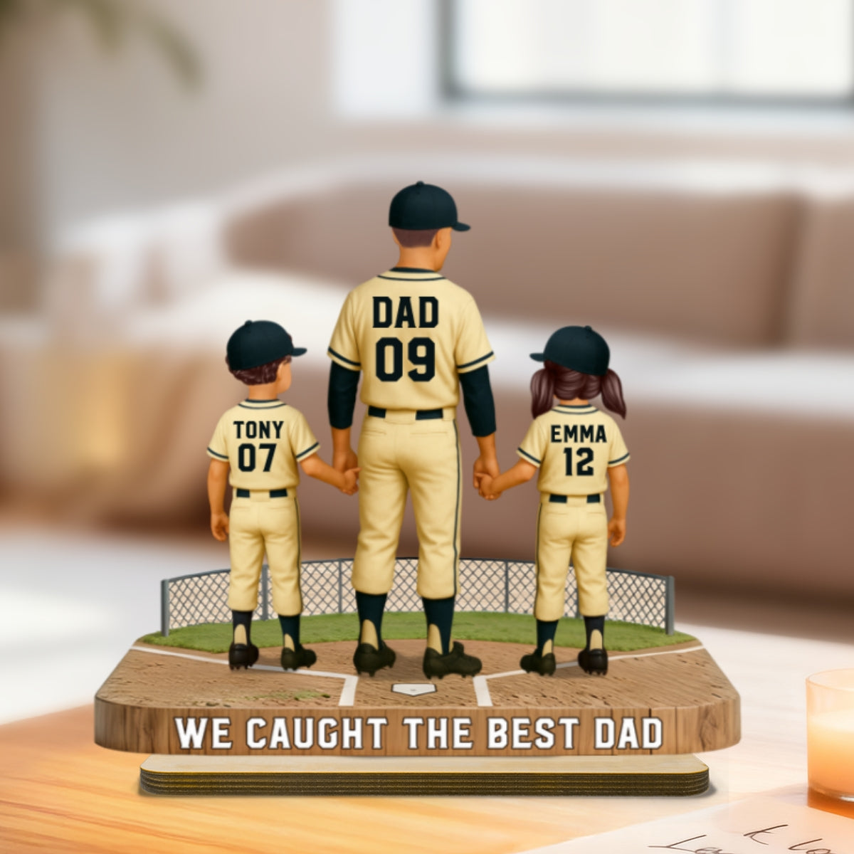 Daddy's Baseball Dream Team - Personalized 2-Layered Wooden Plaque -  Gift For Baseball Dad