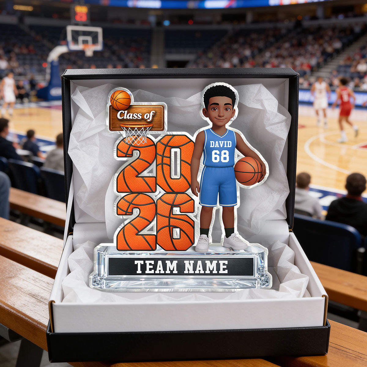 Basketball Senior Class Of 2026 2027 2D Flat - Personalized Acrylic Block Plaque - Graduation Gift For Son, Daughter