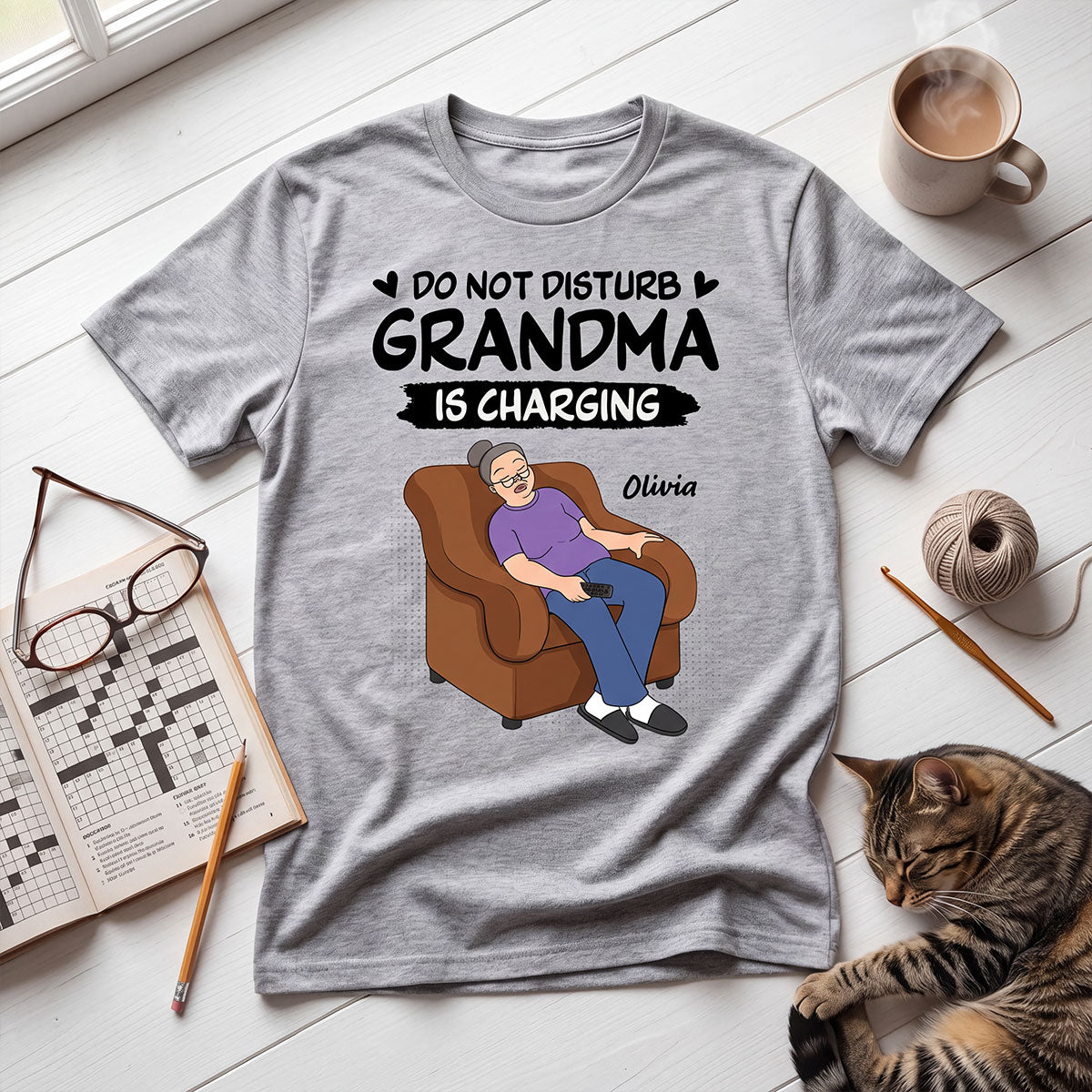 Do Not Disturb Grandma Is Charging - Personalized Shirt - Funny Mother's Day Gift For Grandma, Mom