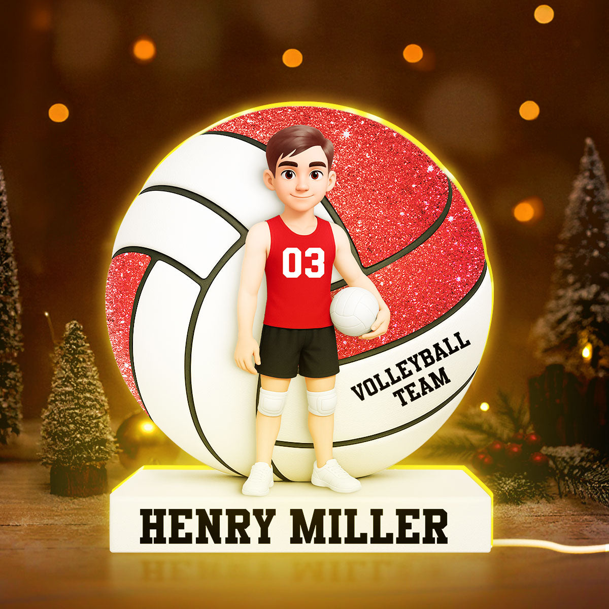 Volleyball Boy Girl 3D Effect - Personalized Light Box - Christmas Gift for Teen Boy Girl Daughter Son