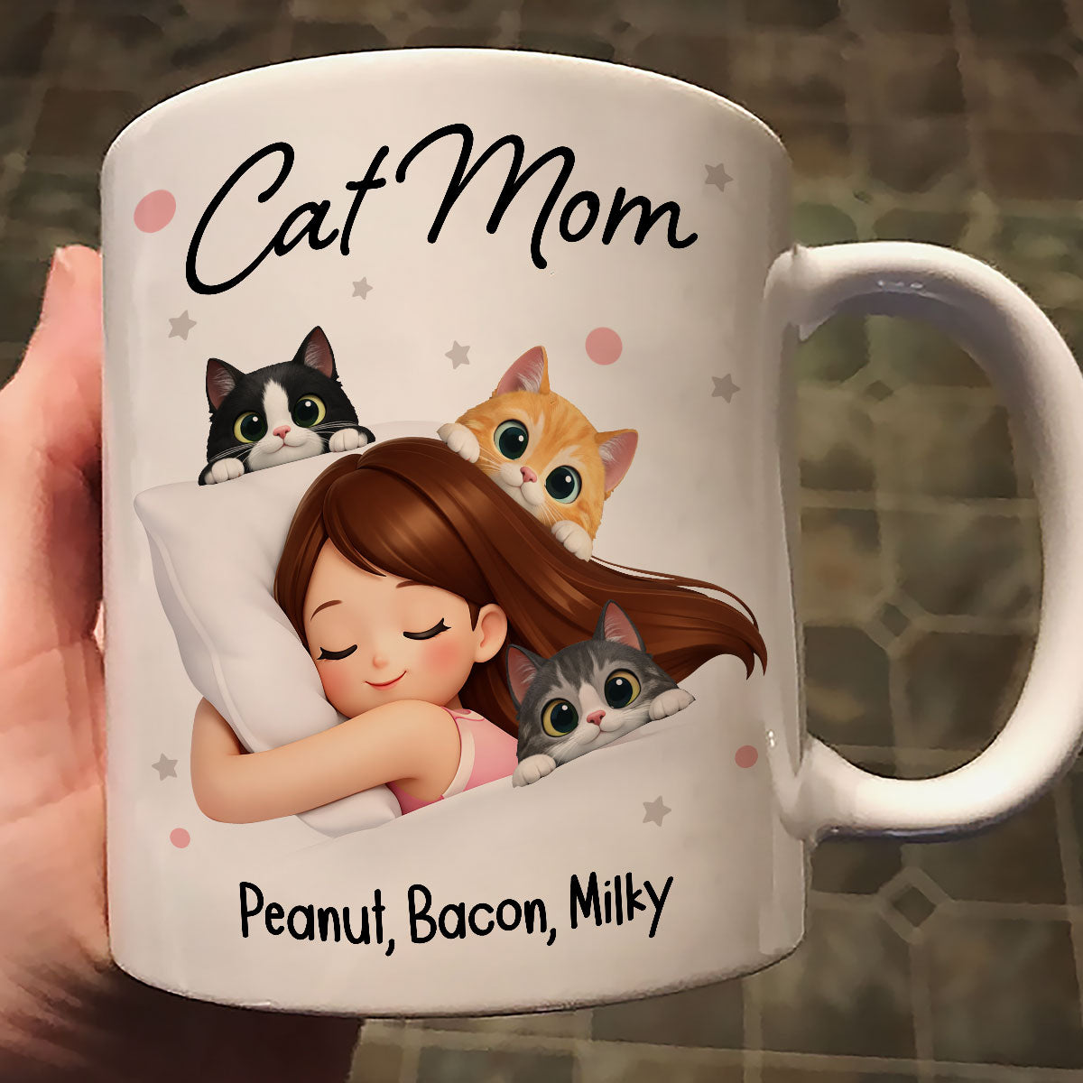 Cat Mom - Personalized Mug - Mother's Day Gift for Wife, Girlfriend, Daughter, Sister