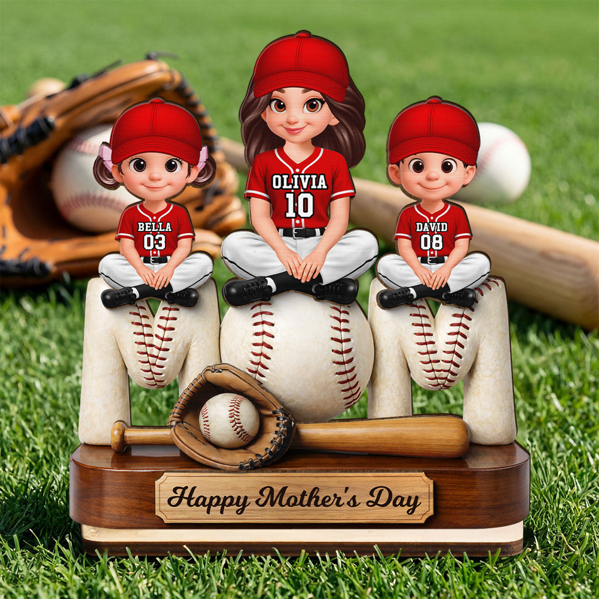 Best Baseball Mom Ever - Personalized 2-Layered Wooden Plaque - Mother's Day Gift For Baseball Mom