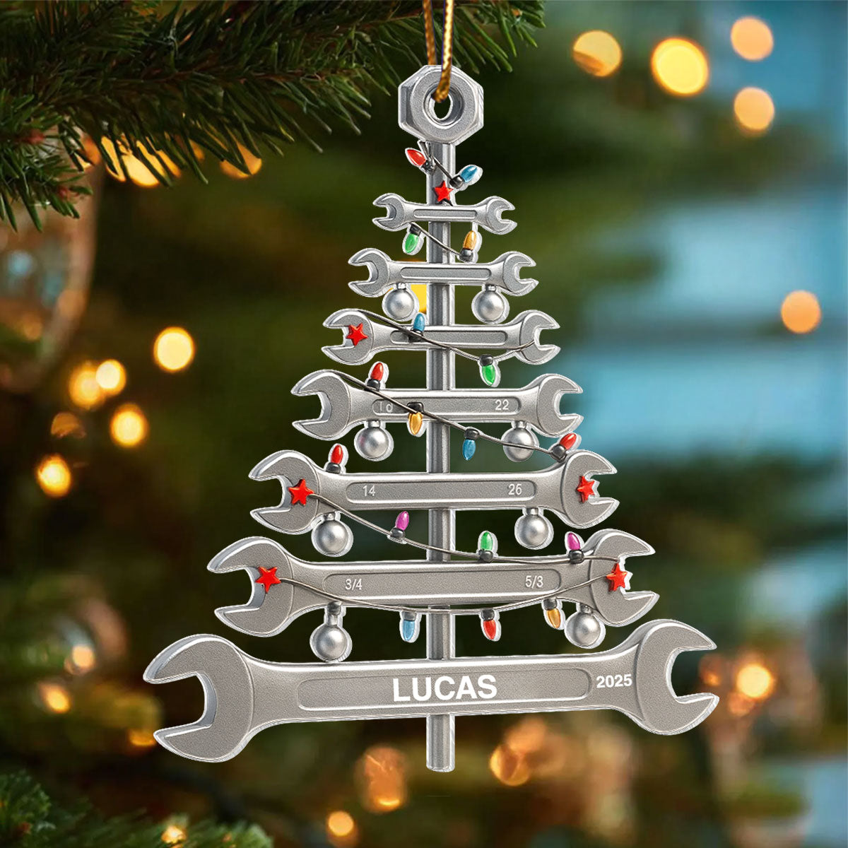 Built With Pride Mechanic Spirit – Personalized Acrylic Ornament – Meaningful Gift for Mechanician, Engineer, Technician