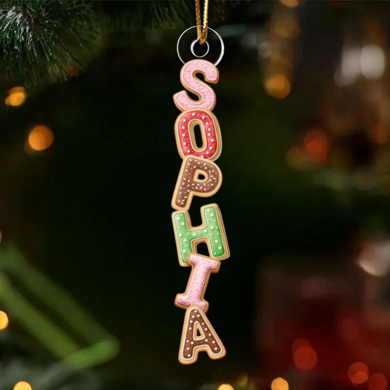 Cookies Christmas Alphabet Custom Family Name - Personalized Acrylic Ornament - Unique Christmas Gift For Family, Loved One