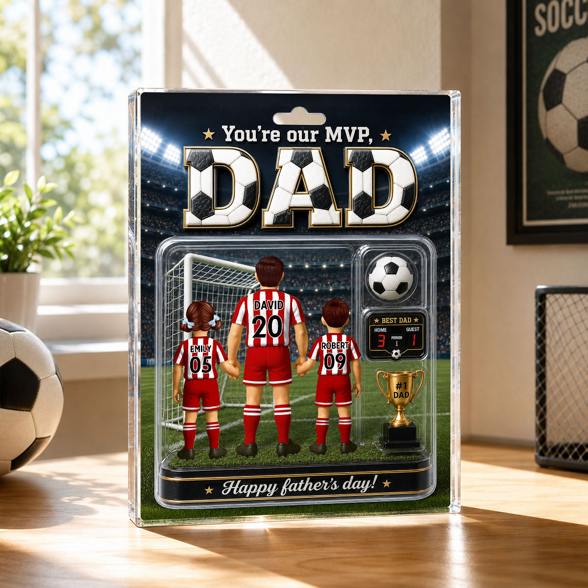 You Are Our MVP Soccer Dad, Custom Action Figure - Personalized Acrylic Block Plaque -  Gift for Dad, Husband