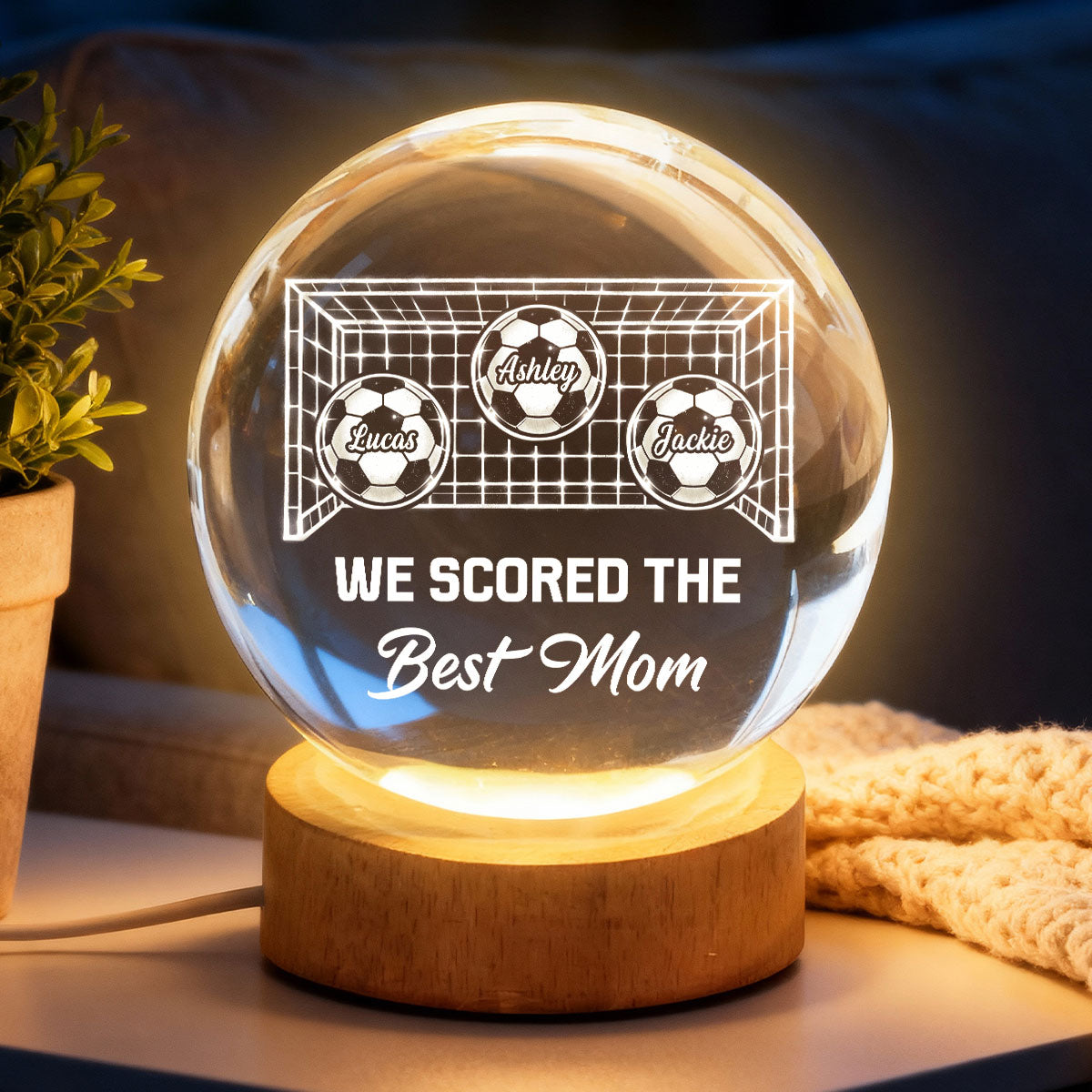 We Scored The Best Mom Soccer Mom - Personalized Crystal Ball - Mother's Day Gift For Soccer Mom, Gift For Wife