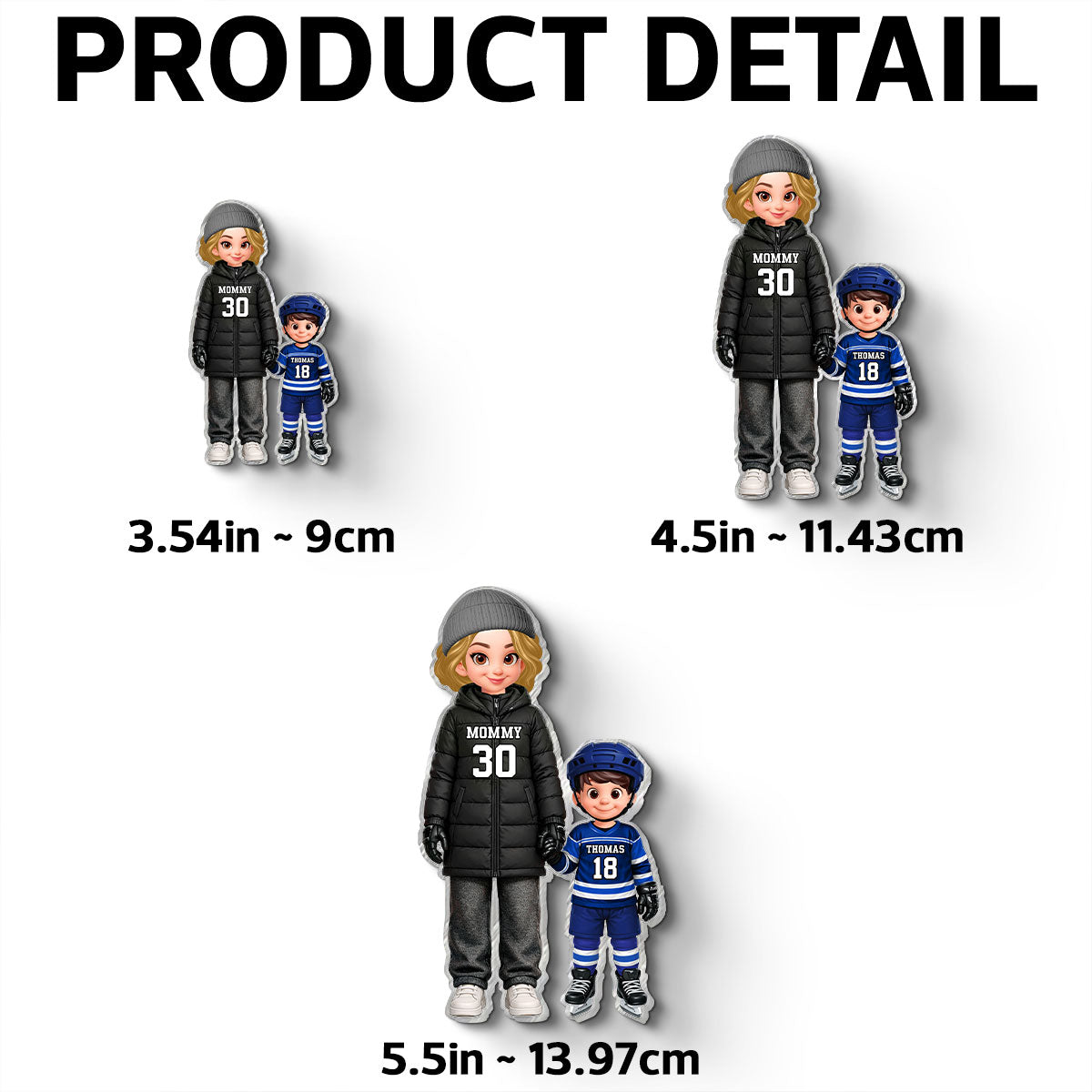 Hockey Mom And Kids - Personalized Acrylic Fridge Magnet - Heartfelt Gift For Hockey Mom, Gift For Wife